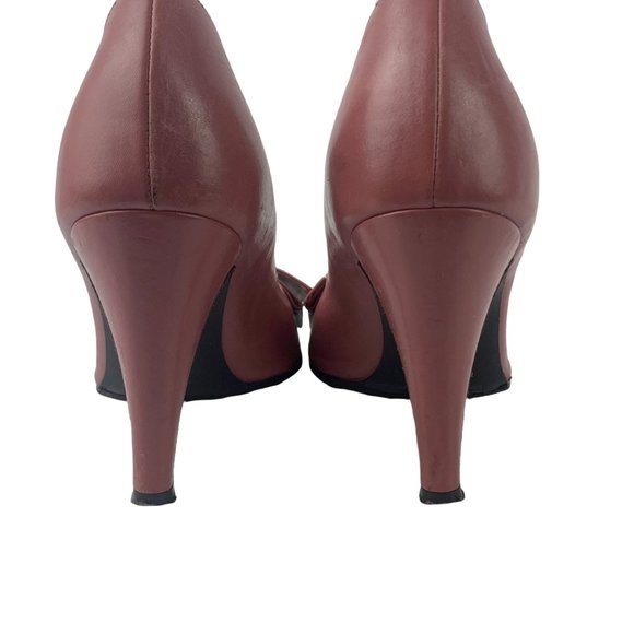 MARC JACOBS Mauve Italian Leather‎ Peep Toe Bow Accent Pumps - Picture 2 of 8